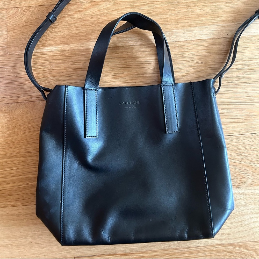 Everlane Black Leather Crossbody Bag “Day Tote Mini”